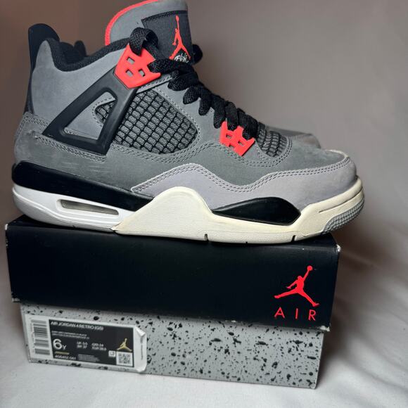 Size 6 - Nike Air Jordan 4 Retro GS Infrared Men's Shoes - Picture 1 of 10